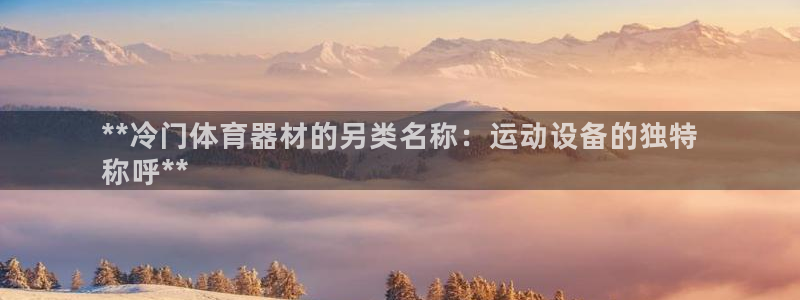 耀世集团是什么电影：**冷门体育器材的另类名称：运动